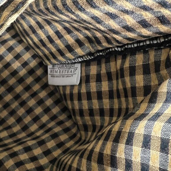 Longaberger Corduroy Plaid Small Tote Bag Purse Black Tan Khaki Check Homestead - Picture 8 of 16